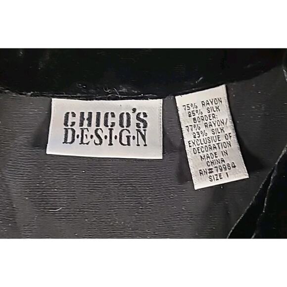 Chico’s Velvet Patchwork Embroidered Shacket Jacket Sz 1 S/M Boho Festival - Picture 5 of 8